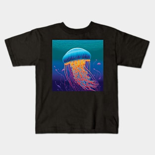 Blue and Orange Jellyfish Kids T-Shirt